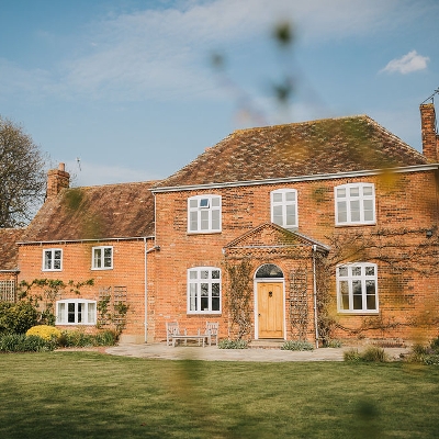 Exchange vows at The Gardens at Polehanger in Bedfordshire