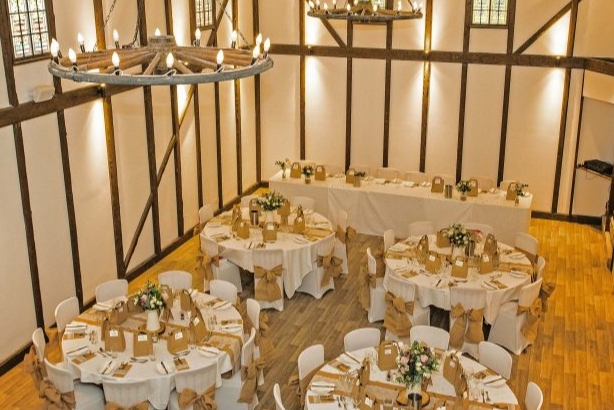 The stunning reception space at Minstrel Court in Hertfordshire