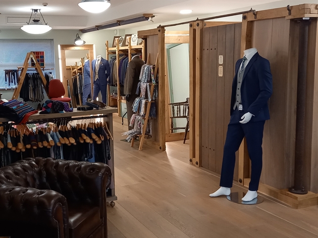 Inside Chimney Formal Menswear in Royston