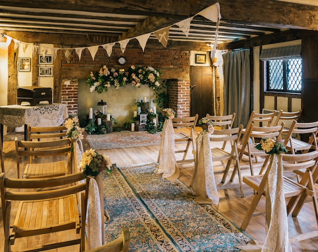 Ceremony space at Barley Town House for weddings 