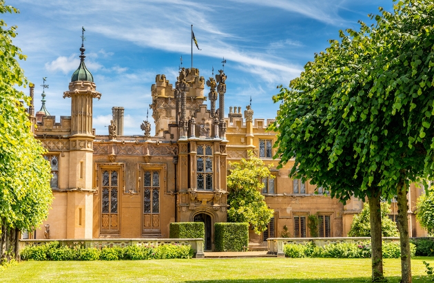 Exterior at Knebworth House and Barns wedding venue 