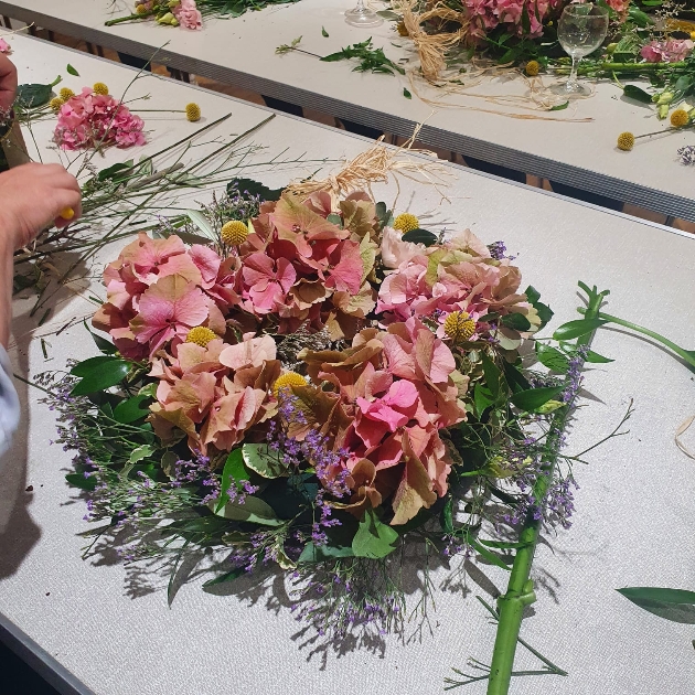 flower arranging at Folly Flowers