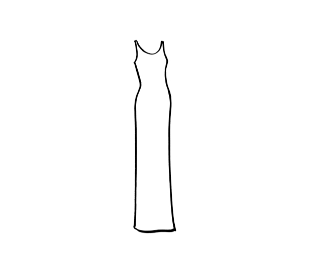 long shift dress drawing