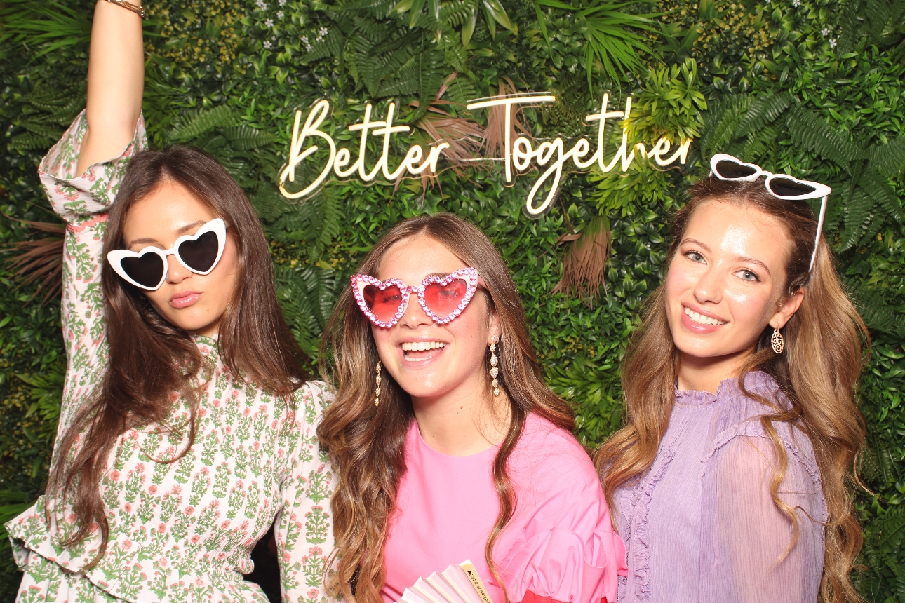three friends in sunglasses for photobooth