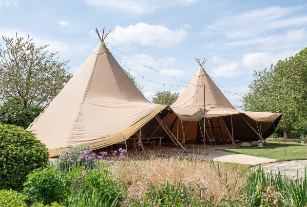 The Gardens at Polehanger wedding tipi