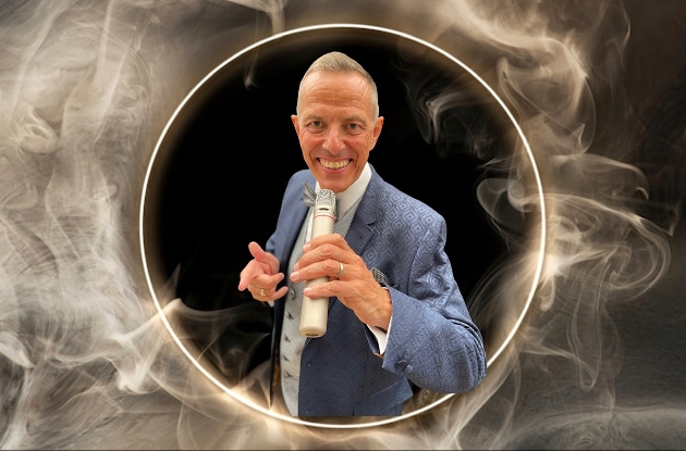 magician posing in a circle