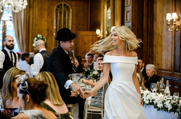 paul as sinatra dance with bride and wedding breakfast