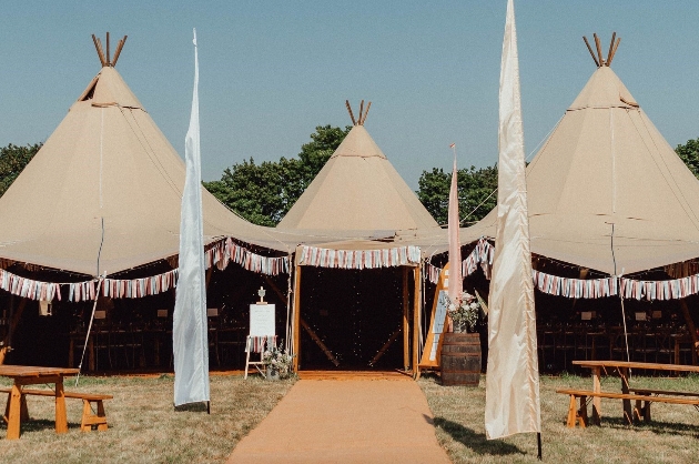 Beaumont Hall in St Albans tipi