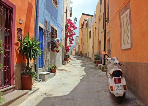 italian lanes buildings coloured houses
