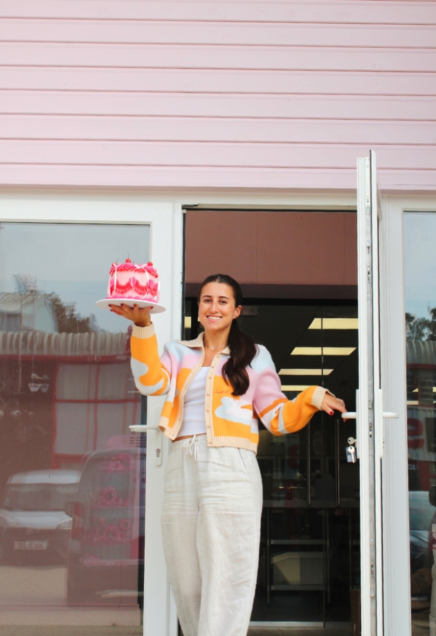 Amy’s Bakehouse team in new larger kitchen creating handcrafted wedding cakes