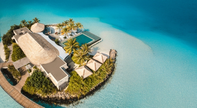 Aerial shot of InterContinental Maldives