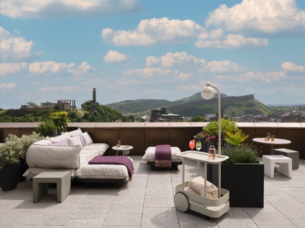 W Edinburgh's Rooftop Bar W Deck  views of carlton hill