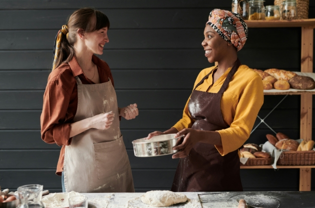 two women baking