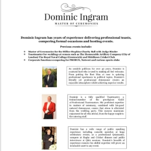 Dominic Ingram - Master of Ceremonies